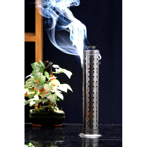 Fashion Bizz Stainless Steel Incense Stick Holder with Ash Catcher Tray, Elegant Agarbatti Stand for Meditation, Yoga, Puja, Home Décor, Aromatherapy — Rust-Proof & Safe Design