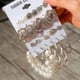 thumbnail image 2 of Trendy Exquisite Pearl Hoop Earrings Set For Women Geometric Gold Metal Circle Drop Earrings Acrylic Set Of Earrings Jewelry, 2 of 2