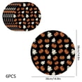 thumbnail image 3 of Halloween Round Placemats Set of 6 – Cute Ghost & Jack-o'-Lantern Pattern Heat Resistant Table Mats for Kitchen Dining & Party Decor (15 Inch), 3 of 6