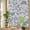 Purple, variant on Retro Pastoral Window Privacy Film, Dark Blue Flowers Linen Background Farmhouse Stained Glass Rainbow Film Decorative Window Clings, Static Cling Sun Blocking Stickers 17.7" x 39.3"