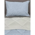 thumbnail image 3 of Blue and White Comforter & Sham Bedding Set, Revival Style with Rural Countryside Growth Cottage Cabin Pattern, 3 pcs Duvet Set Microfiber Filling Quilt, 5 Sizes, Pale Blue White, by Ambesonne, 3 of 4