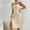 thumbnail image 2 of IROINNID Reduced Formal Dress for Women Wedding Guest Homecoming Party Trendy Sexy Hollow Out Sleeveless Dress,Beige, 2 of 8