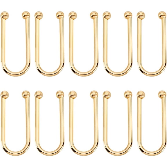 10Pcs Alloy Bikini Clips U Shape Ring Buckle Alloy Bikini Connectors Bra Clasp Replacement Part Metal Bra Front Closure Linker for Swimwear Front Clasp Making Garment Accessory Golden