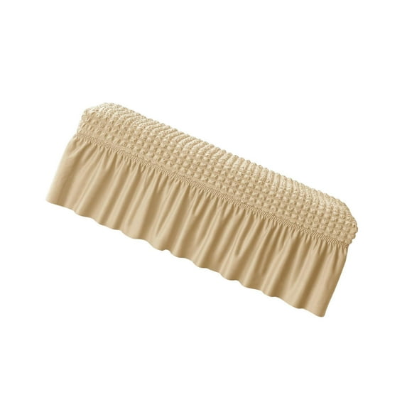 Ruiboury Long Bench Cover Bench Seat Furniture Protector for Living Room Hotel Decor Dark Beige