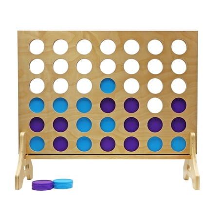 Tailgating Pros Premium Giant Four in a Row with Carrying Case - Jumbo Oversized Outdoor Yard Game - Connect Multiple Pucks in a Row to Win - Many Puck Colors Available!