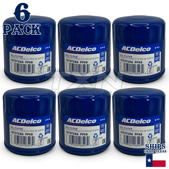 ACDelco PF48 Oil Filter GM Original Equipment 6 Pack