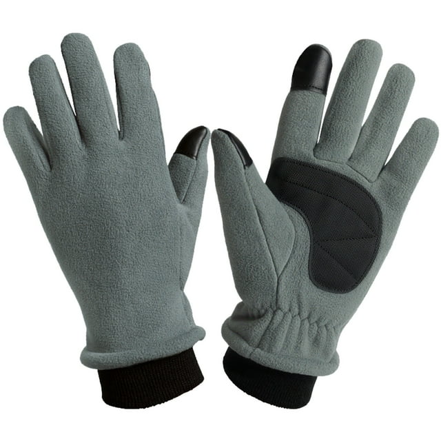 Unisex Winter Warm Touchscreen Gloves - Polyester, Anti-Slip Windproof, Ideal for Driving/Cycling/Takeout, Adjustable Wrist