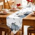 thumbnail image 2 of Navy Blue Thanksgiving Fall Table Runner Linen Burlap Table Runner 72 Inches Long Pumpkin Botanical Maple Leaf Dresser Scarves for Kitchen Island Coffee Dining Room Party Holiday Decoration 16"x72", 2 of 8