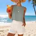 thumbnail image 2 of Diufon Womens Linen Crop Tank Tops Summer Beach Casual Shirts Sleeveless Loose Elegant Going Out Blouses, 2 of 10