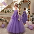 thumbnail image 2 of Trendfront Girls Dress Crew Neck Sleeveless Floral Bowknot Long Formal Princess Gown Birthday Party Evening Gown 5-16 Years, 2 of 6