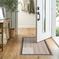 thumbnail image 2 of ODIKA 2'x3' Gray Beige Pattern Design Washable Accent Rug Modern Dove Coffee Motif for Bedroom, Nursery, RV, Pet Friendly, Bedside Mat, 2 of 7
