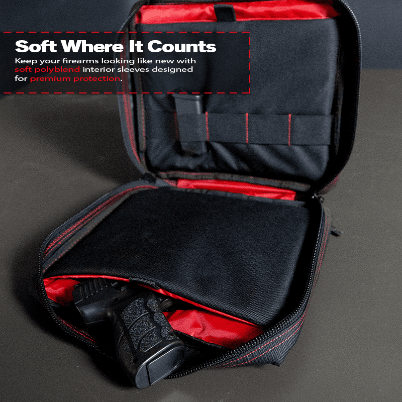 DDT Viper Padded Double Pistol Case, Color Bloodline