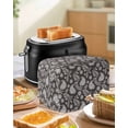 thumbnail image 4 of Grey Paisley Small Toaster Cover 2 Slice, Kitchen Appliance Covers, Ethnic Vintage Floral Botanical Abstract Toaster Oven Cover with Loop, Bread Machine Cover Polyester Dust Cover Protection, 4 of 4