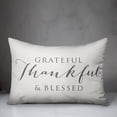 thumbnail image 2 of Creative Products Grateful Thankful Blessed White and Grey 14x20 Indoor / Outdoor Pillow, 2 of 2