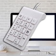 thumbnail image 3 of Teclado numérico USB con cable de 18 teclas, diseño minimalista antideslizante para portátil. Blanco, 3 of 8