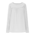thumbnail image 1 of bbymog Chemise à Manches Longues pour Femmes Haut Plissé Col Rond Ceinture Décontractée Vêtements à la Mode Blanc TG, 1 of 9