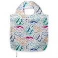 thumbnail image 1 of Fish Fabric Shopping Tote, Marine Design Ocean Animals Underwater Hand-Drawn in Lively Colors Retro Cartoon Style, Portable and Foldable Bag to Keep in Pocket Bag Purse & Car, Multicolor, by Ambesonne, 1 of 4