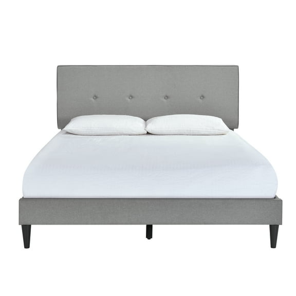 Home Meridian Mid-Century Modern King Platform Bed in Gray