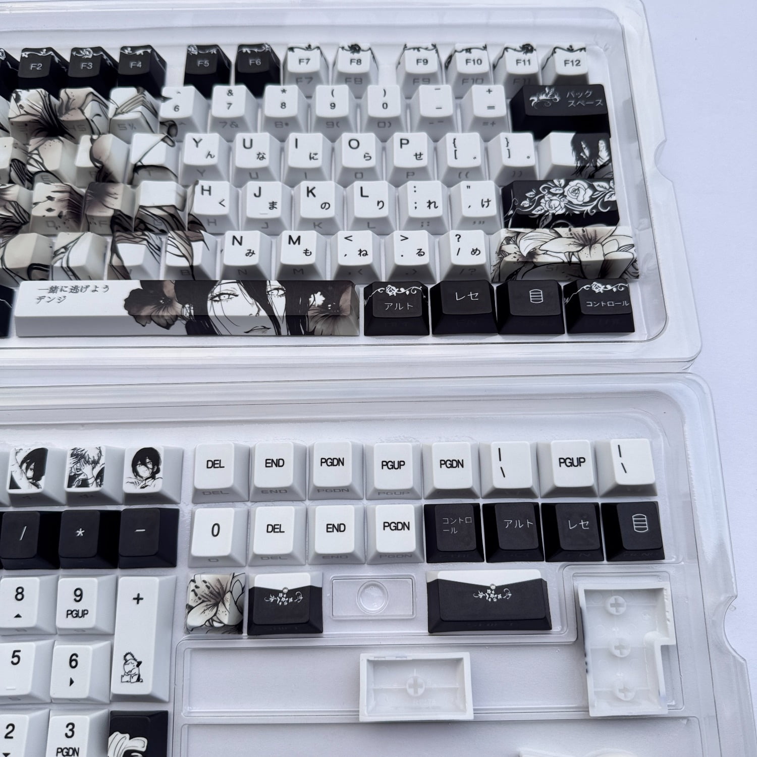 Reze Theme Side Print Keycap Set, OEM Profile 129 Keys PBT for Wooting 60HE & Mad68