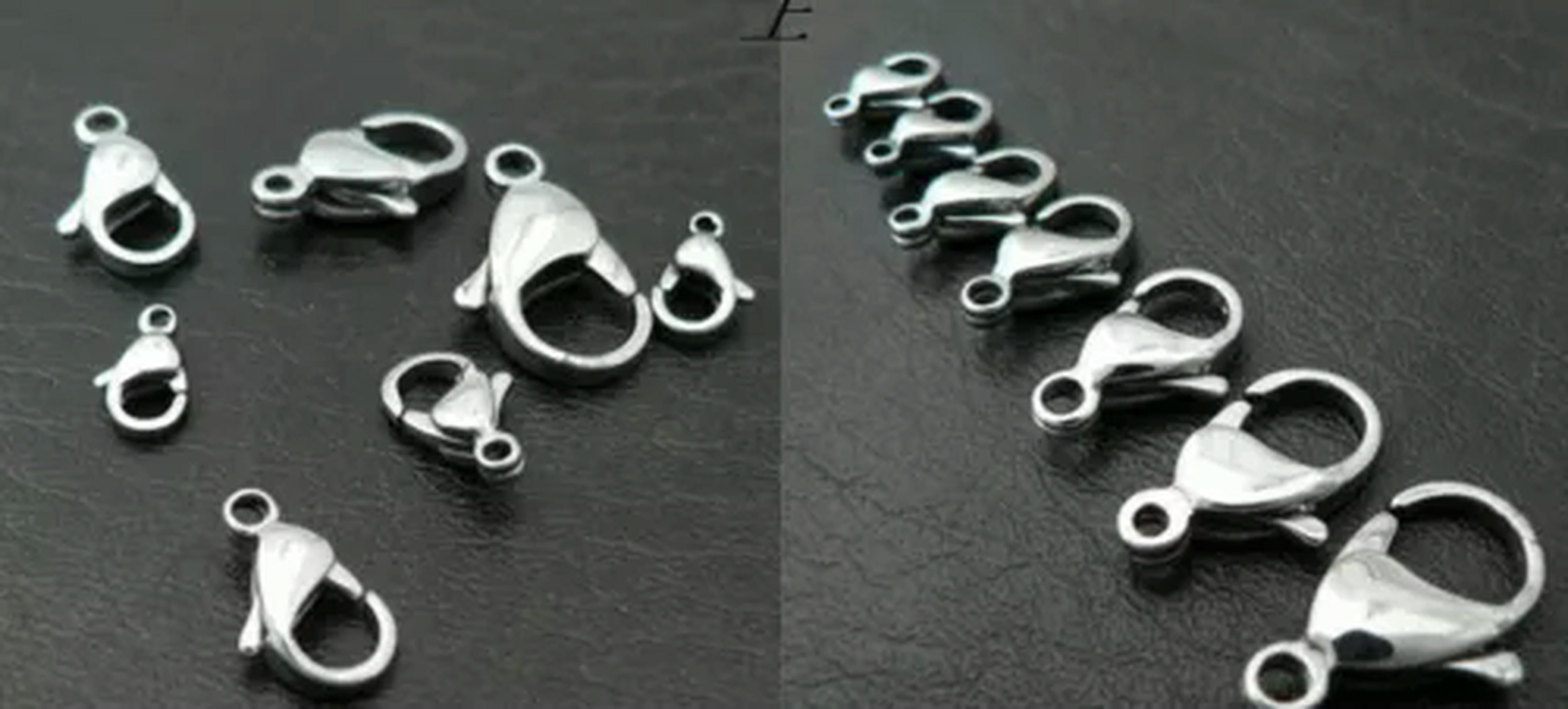 HOOUN wholesale 100pcs/ 500pcs Stainless steel lobster clasps & Hooks jewelry finding-10mm-500pcs
