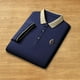 thumbnail image 4 of Camisa de manga corta para hombre, sudadera informal con solapa y manga corta, moda de verano Azul Real 4XL, 4 of 9