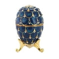 thumbnail image 2 of Caja de baratijas de huevo con joyas de cristal de huevo de Pascua, soporte de baratijas con cierre magnético, regalo Azul Hugo Caja de la joyería de los huevos de Pascua, 2 of 7