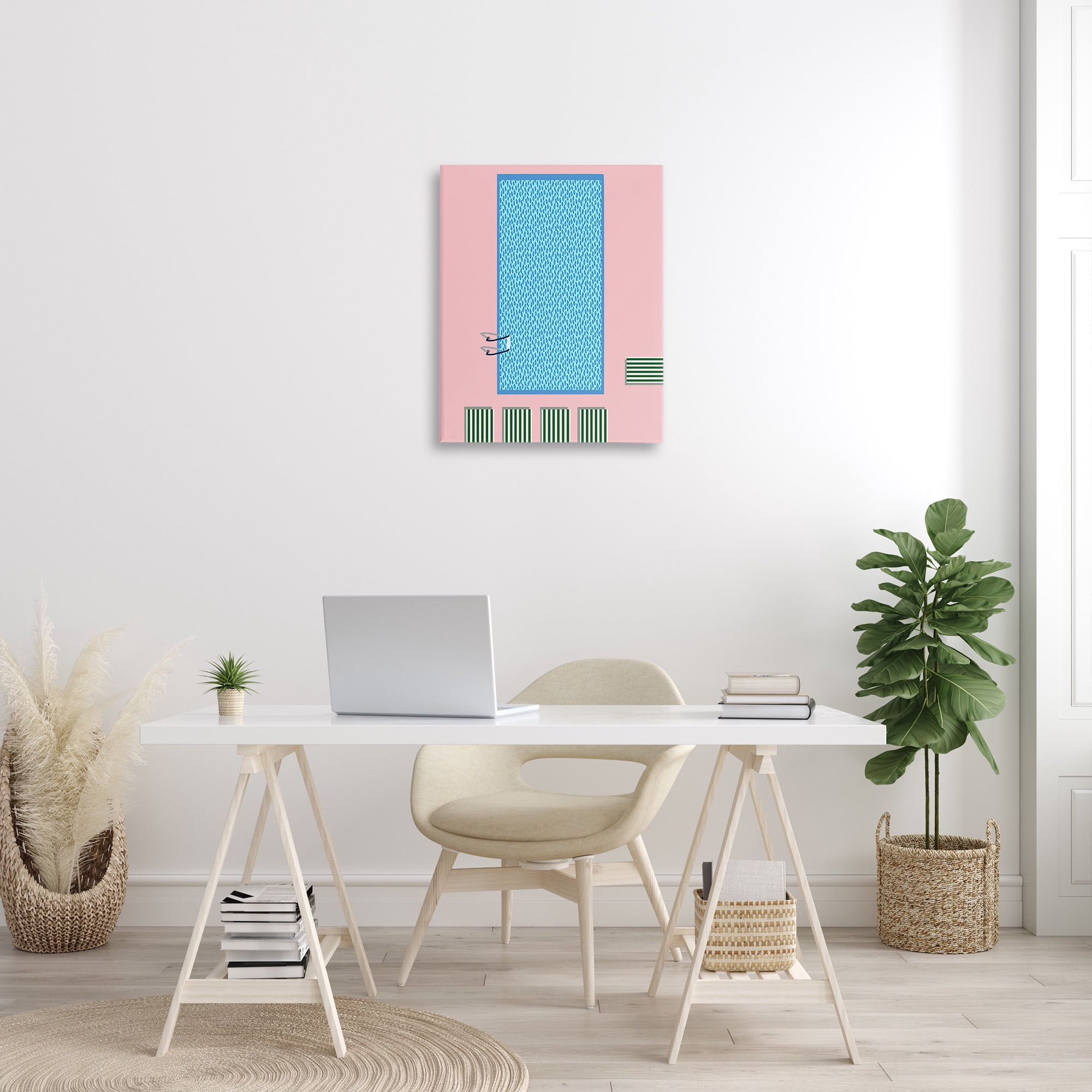 Stupell Industries Abstract Summer Pool Nature Painting Gallery Wrapped Canvas Art Print Wall Art, 24 x 30