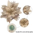 thumbnail image 4 of Heytea 16 piezas de 4,7 pulgadas de flores de Pascua de Navidad con purpurina artificial, adornos para árbol de Navidad, coronas de árbol de Navidad, guirnaldas, decoraciones n, 4 of 5