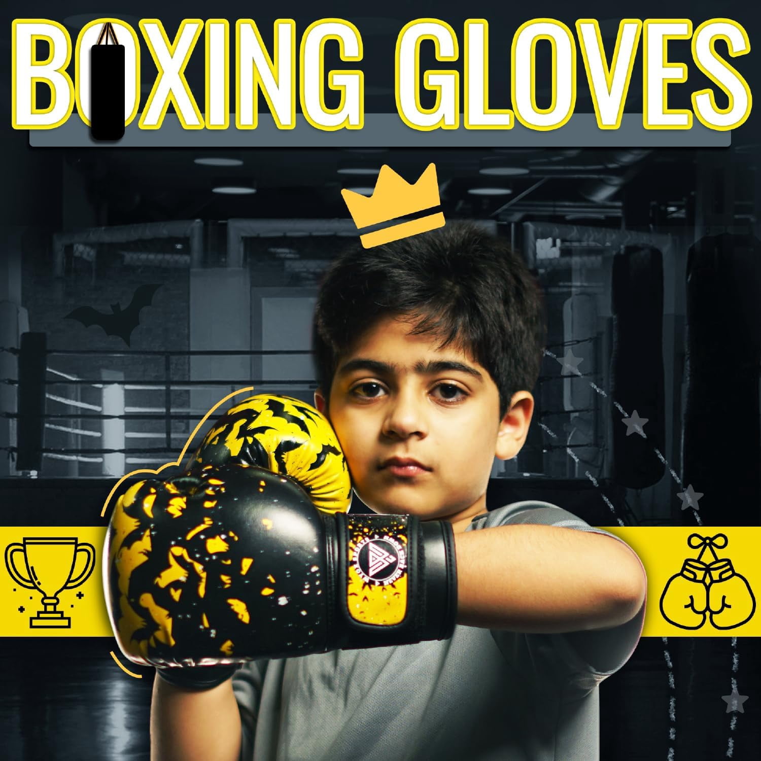 WYOX Sports Kids Boxing Gloves, 4 oz, Youth Sparring Gear for Strength Training, Punching Bag, Muay Thai, Martial Arts