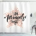 thumbnail image 1 of Ambesonne Cartoon Shower Curtain, Modern Dotted Themed Design, 69"Wx75"L, White Black Blush, 1 of 3