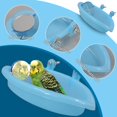 thumbnail image 5 of Bird Bath Tub with Mirror,Bird Cage Hanging Bath Bathing Box for Small Birds Parrots, 5 of 6