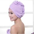 thumbnail image 2 of Toalla de microfibra para secar el cabello para mujer, rápida absorción de la humedad, turbante suave, rosa y morado., 2 of 3