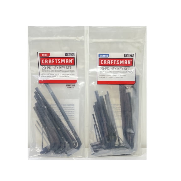 Craftsman Hex Key Allen Wrench Set 40 PC SAE Standard & Metric