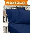 thumbnail image 2 of 1500 Thread Count 6-Piece DAMASK STRIPE Bed Sheet Set, King Navy Blue, 2 of 2