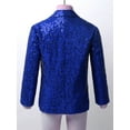 thumbnail image 4 of iiniim Kids Boys Shiny Sequins Tuxedo Suit Jacket Coat for Halloween Party Festival Dance 6-16 Blue 12, 4 of 7