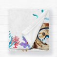 thumbnail image 4 of Funny Cat Animals Throw Blanket, Soft Plush Teal Blue Sea Ocean Fish Blanket, Lovely Cartoon Cat Toddler Baby Newborn Blanket Baby Boys Girls Stroller & Crib,(50"x60"), 4 of 8