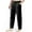 Black, variant on Men Solid Casual Multiple Pockets Outdoor Elastic Waist Long Pants Trousers