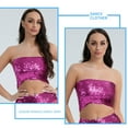 thumbnail image 5 of Girls Womens Sparkly Sequins Crop Top,Glitter Strapless Tube Top Stretch Bandeau Tops for Party Costumes Clubwear, 5 of 9