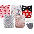 thumbnail image 1 of Alva Baby 5 Pañales Ecológicos de tela estampados, impermeable y adaptables de 4-16kG, 1 of 7