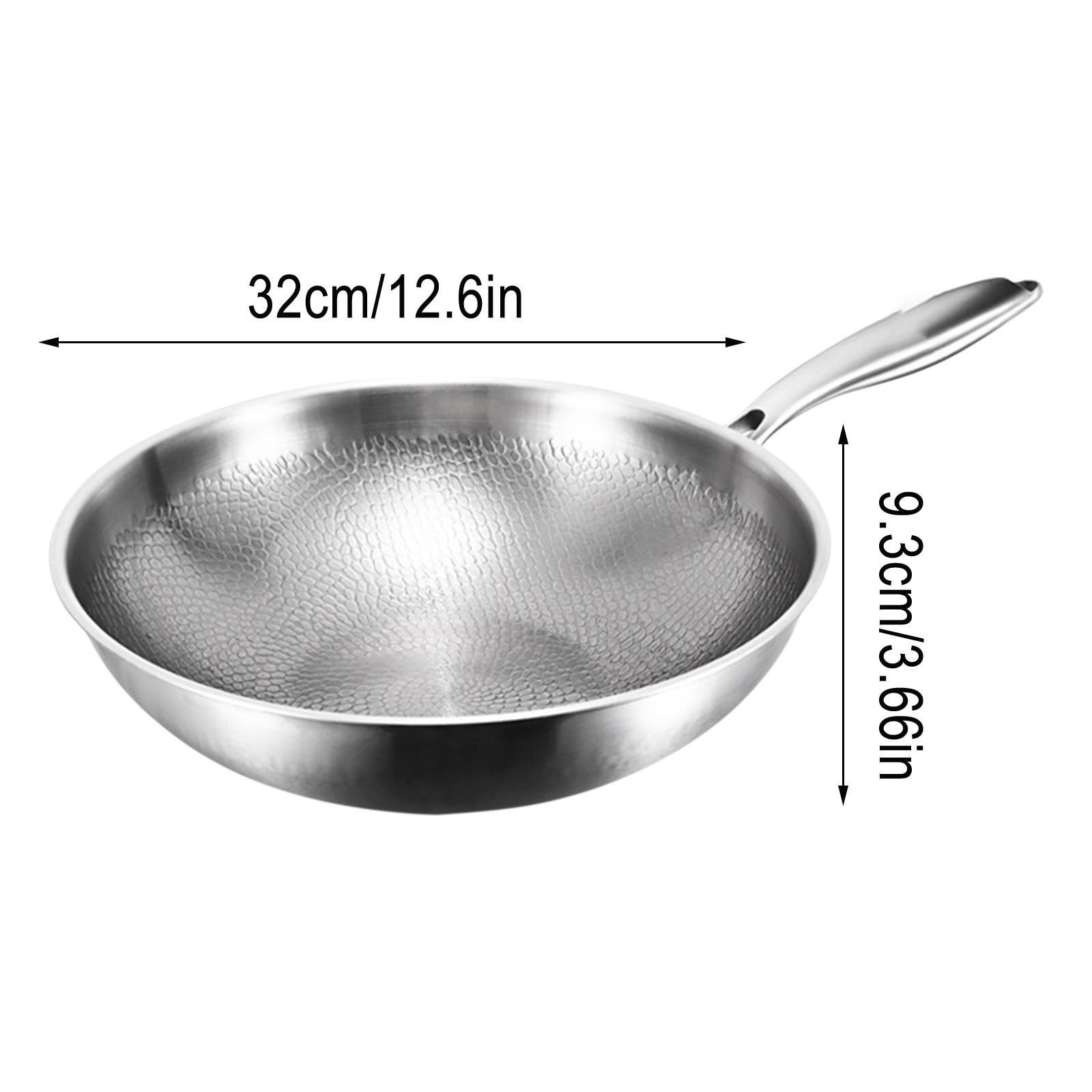 Hohaski Titanium Wok Non Coating Non Stick Frying Pan Hammered Titanium Induction Cooker