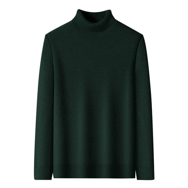 RKSTN Chandails pour Hommes Chandail à Manches Longues Col Roulé Tricoté Base Chandail Chaud Uni Chandail Mode Automne Début