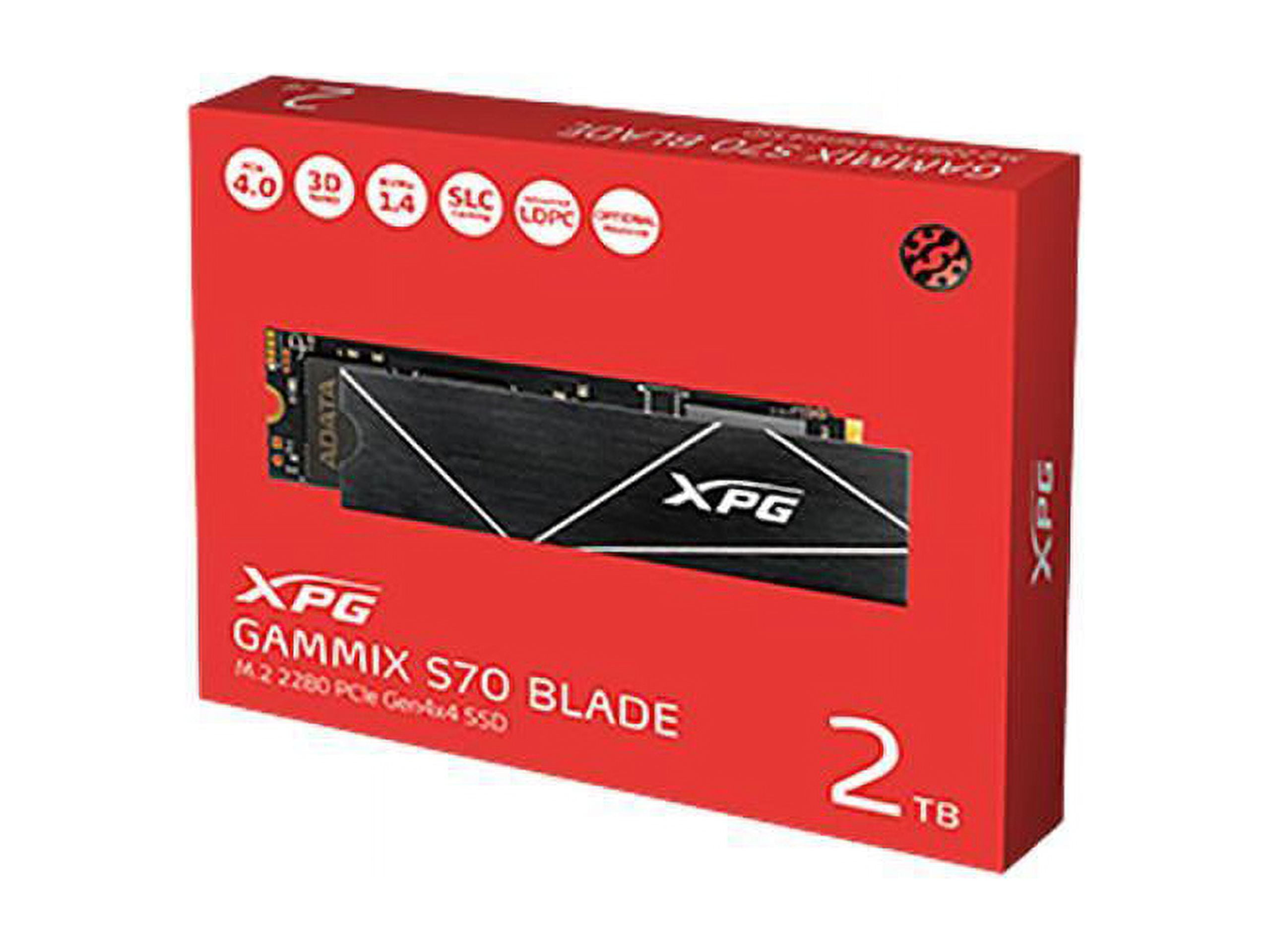 XPG 2TB GAMMIX S70 Blade - Works with Playstation 5, PCIe Gen4 M.2 2280 Internal Gaming SSD Up to 7,400 MB/s (AGAMMIXS70B-2T-CS)