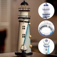 thumbnail image 1 of Muyoka Decoración de faro de Metal con portavelas, adorno de faro náutico para el hogar, decoración de escritorio, accesorios de fotografía, decoración de fiesta temática del océano Muyoka Hogar, 1 of 7