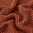thumbnail image 4 of Chunky Cable Knit Throw Blanket Lightweight Rust 100% Organic Cotton Blanket for Sofa Couch Bed Baby Nursery, Rustic Shabby Chic Modern Farmhouse, 51” x 63” Give Laundering Bag, 4 of 16