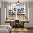 thumbnail image 6 of Curtains 84 Inches Long 2 Panels, Modern Art Horse Grommets Window Treatment Curtain, Vintage Western Animals Watercolor Thermal Curtains Drapes for Living Room/Bathroom, 6 of 9