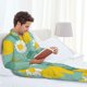 thumbnail image 5 of Balery Lemons Chamomile Flowers And Leaves Pijama para Hombre de Dos Piezas con Manga Larga, Conjunto de Dormir y Descanso Suave con Bolsillos-XX-Large, 5 of 6