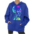 thumbnail image 1 of Sudadera de Cuello Redondo Para Mujer, Sudaderas Con Capucha de Gran Tamaño, Sudadera Con Patrón de Cosplay Para Otoño E Invierno, Abrigo Con Estampado de Características Odeerbi ODB139136, 1 of 8