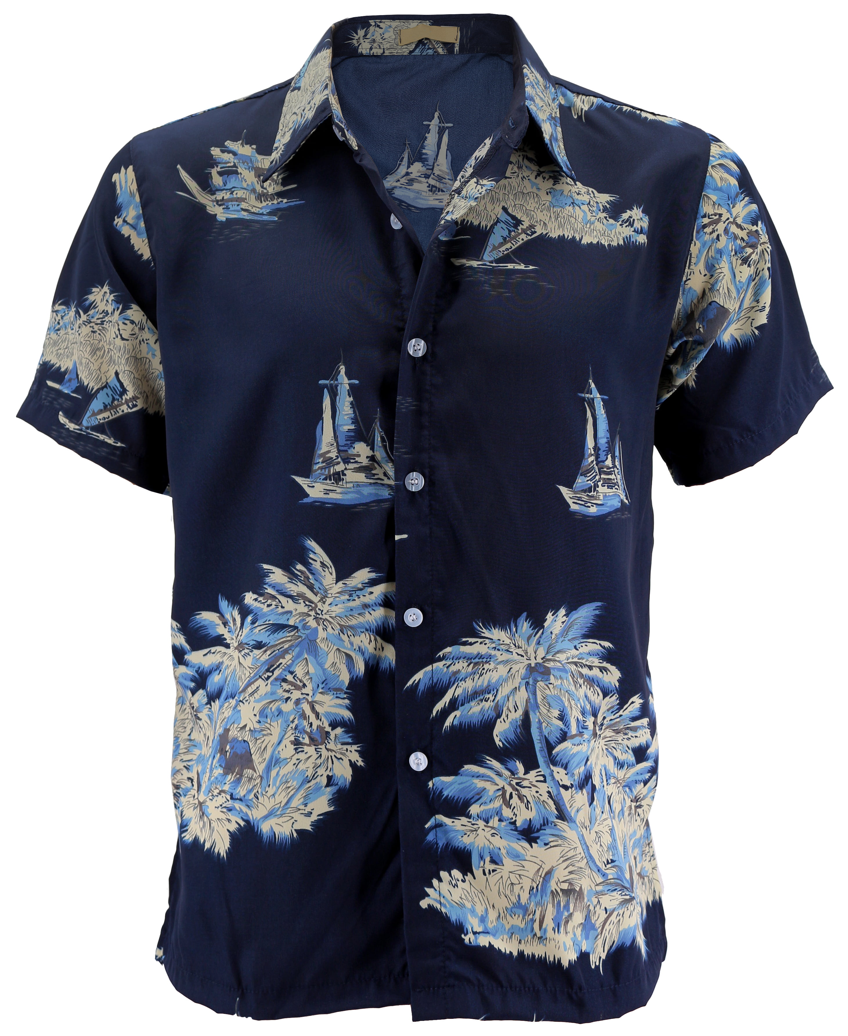 Men's Hawaiian Tropical Luau Aloha Beach Party Button Up Casual Dress Shirt 
