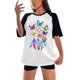 thumbnail image 1 of Gibobby Playera de Verano para Mujer 2024 Spring Butterfly Wind Chimes Raglan Camiseta suelta manga corta con cuello redondo(Negro,G), 1 of 4