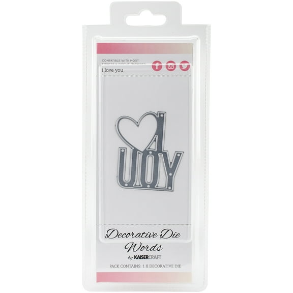 Kaisercraft Word Die, I Love You, 2.5" x 2.25"